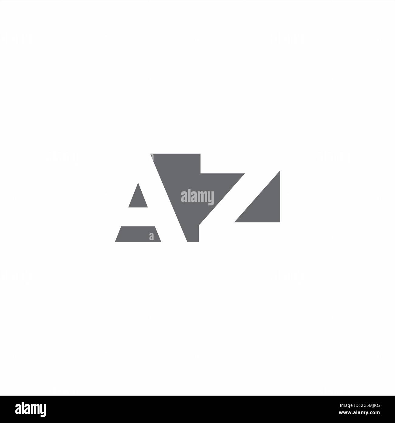 AZ Logo monogram with negative space style design template isolated on white background Stock Vector
