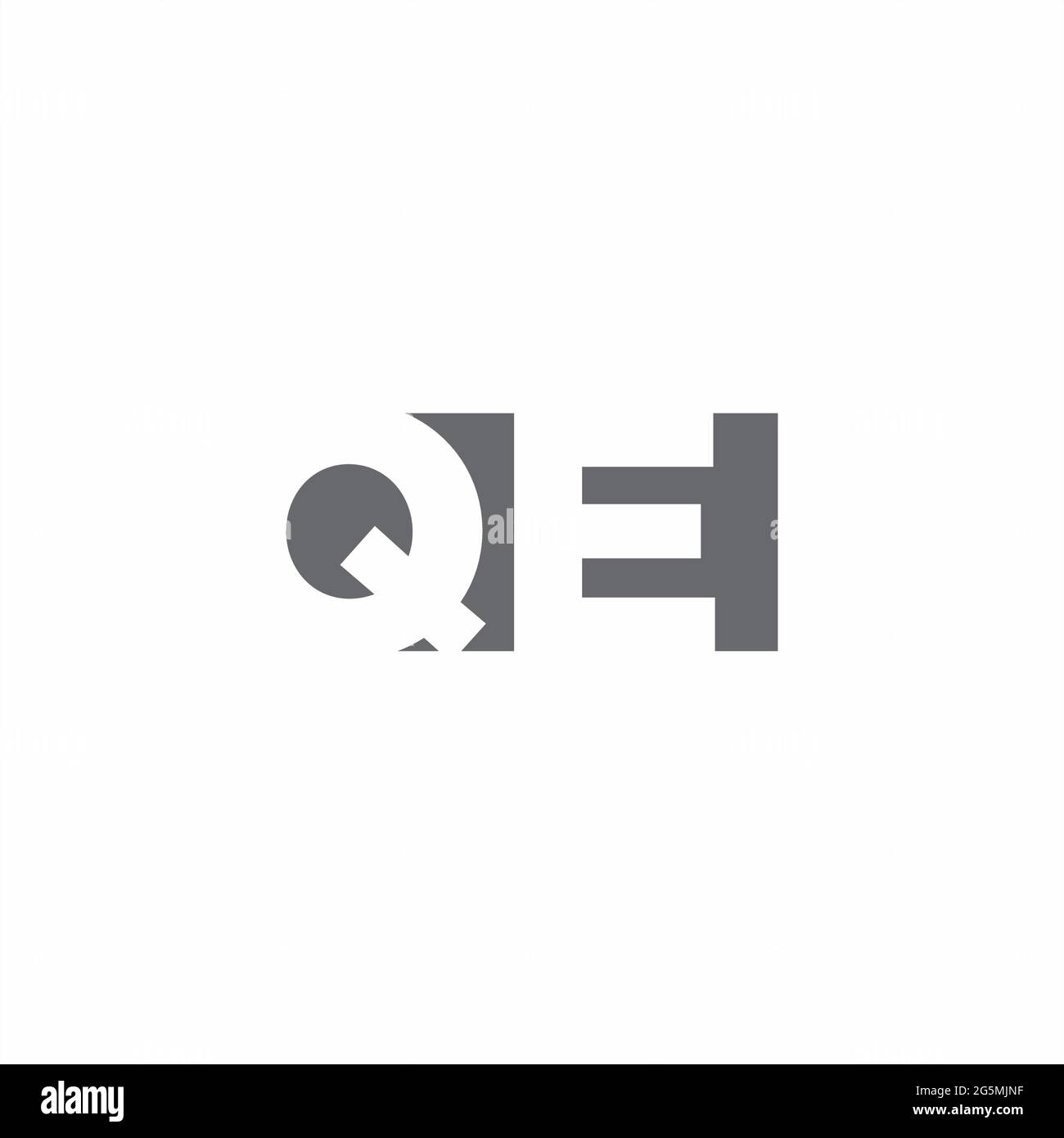 QE Logo monogram with negative space style design template isolated on white background Stock Vector