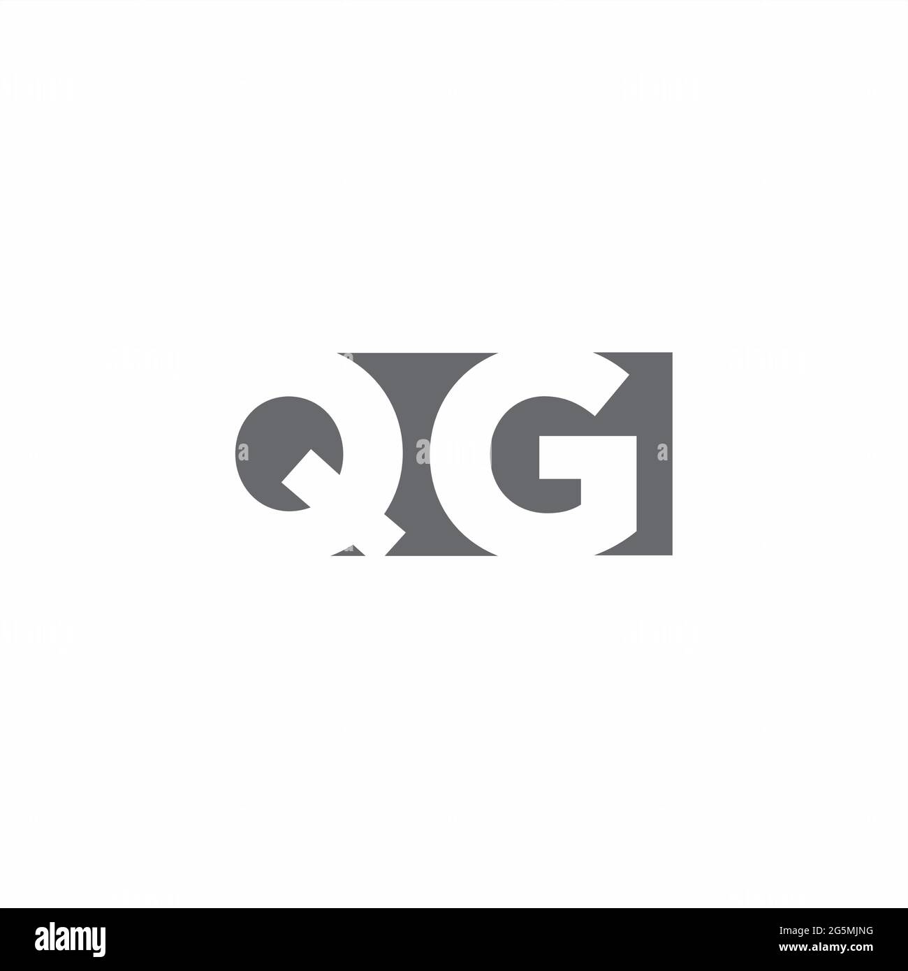 QG Logo monogram with negative space style design template isolated on white background Stock Vector