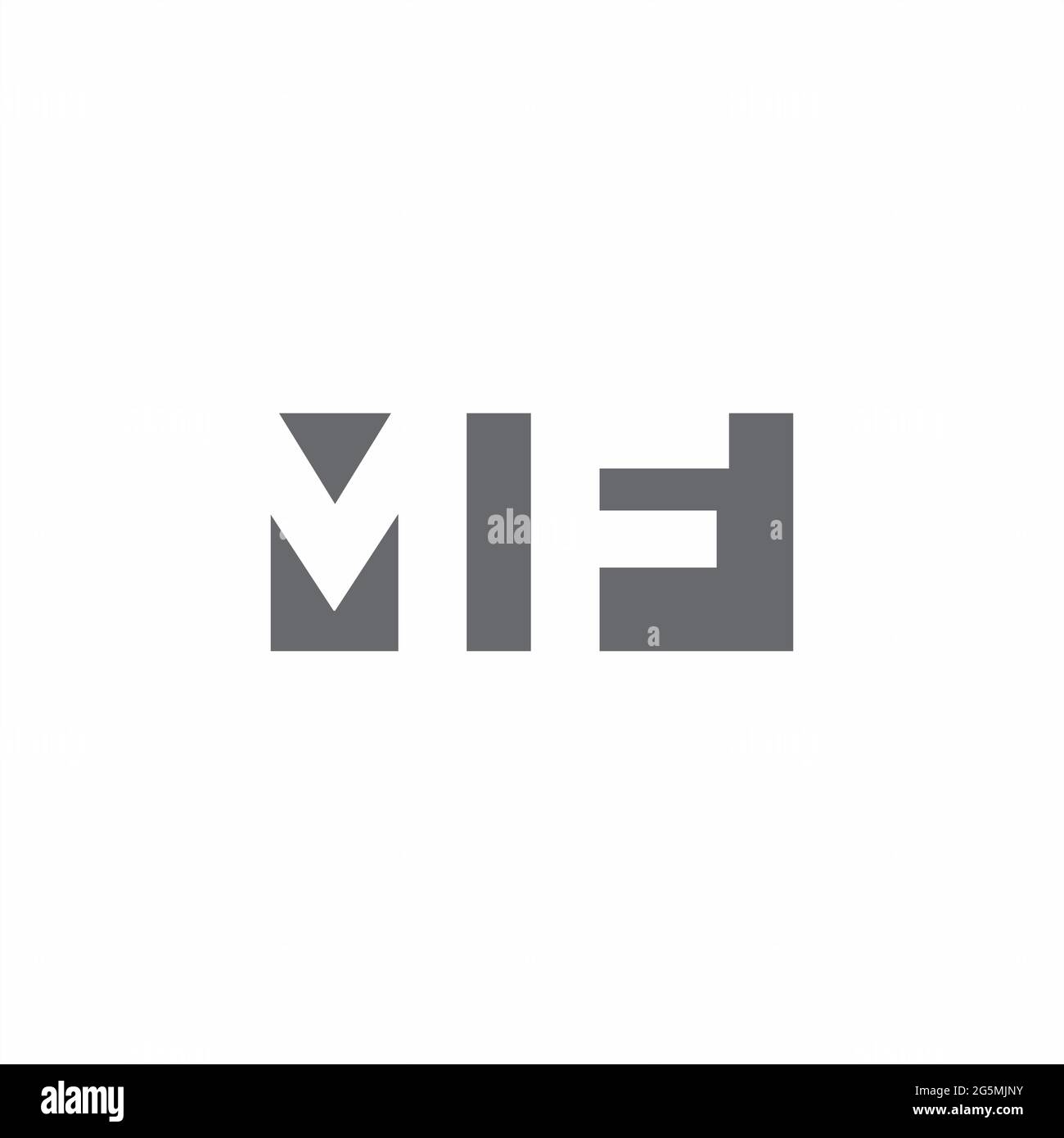 MF Logo monogram with negative space style design template isolated on white background Stock Vector