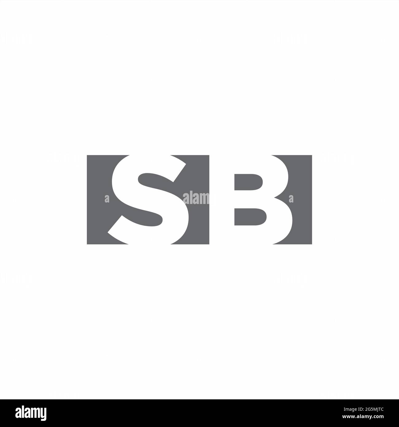 SB Logo monogram with negative space style design template isolated on white background Stock Vector