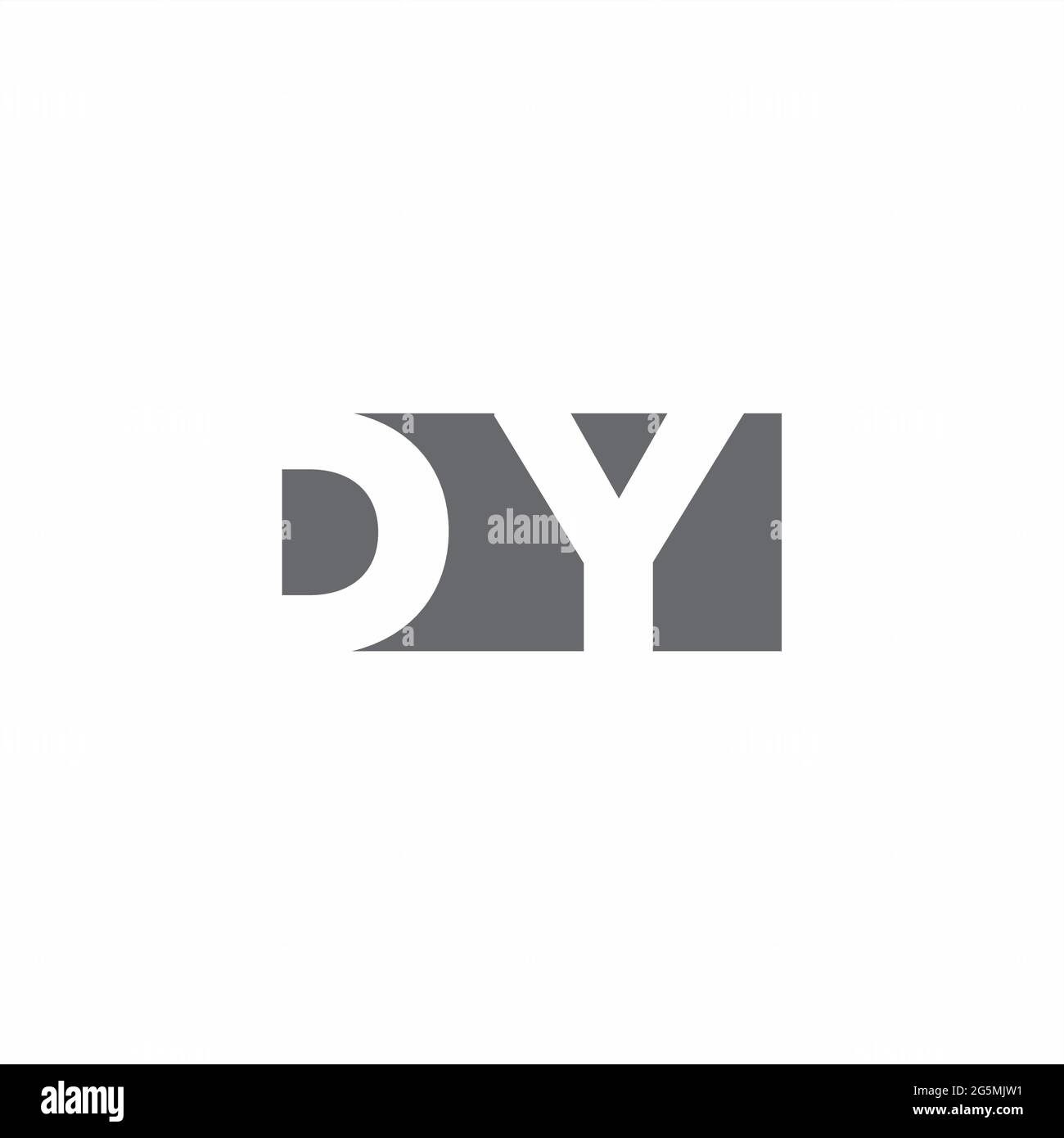 DY Logo monogram with negative space style design template isolated on white background Stock Vector