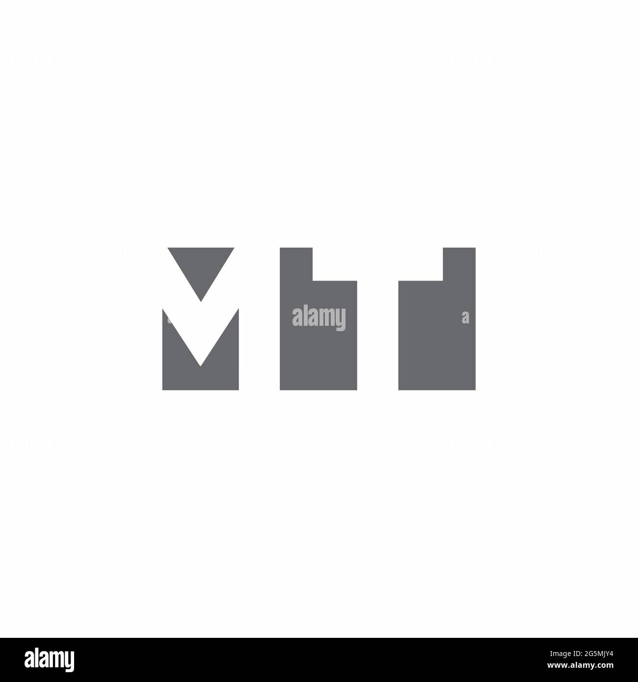MT Logo monogram with negative space style design template isolated on white background Stock Vector