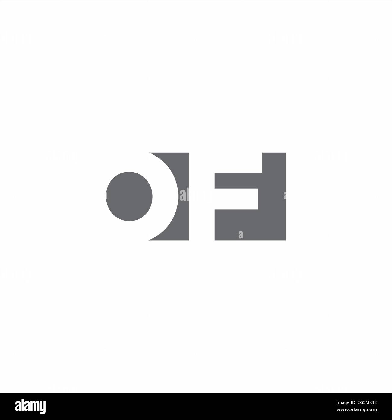 OF Logo monogram with negative space style design template isolated on ...