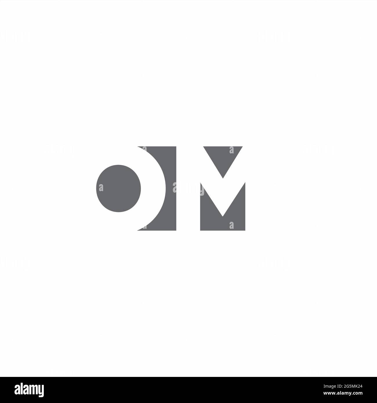 OM Logo monogram with negative space style design template isolated on white background Stock Vector