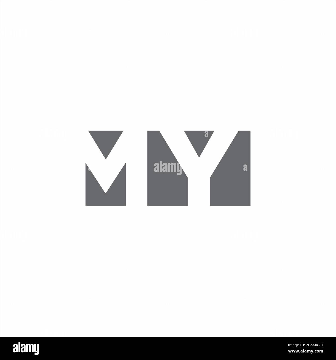 MY Logo monogram with negative space style design template isolated on ...