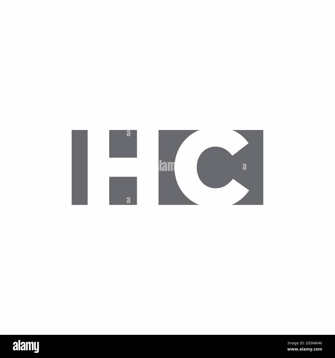 HC Logo monogram with negative space style design template isolated on white background Stock Vector