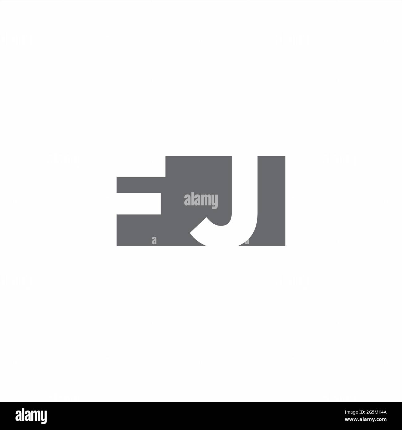 FJ Logo monogram with negative space style design template isolated on white background Stock Vector