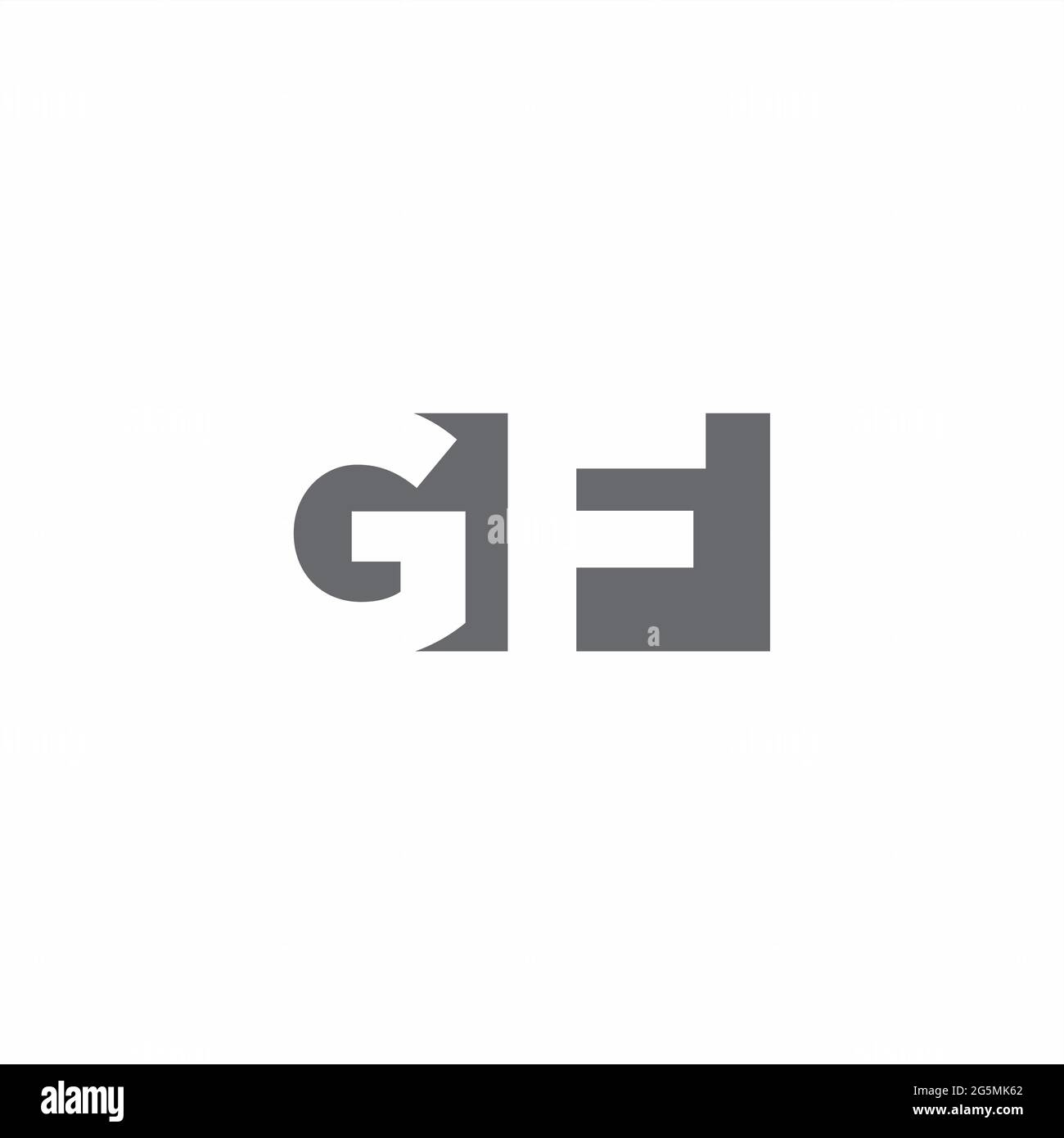GF Logo monogram with negative space style design template isolated on white background Stock Vector
