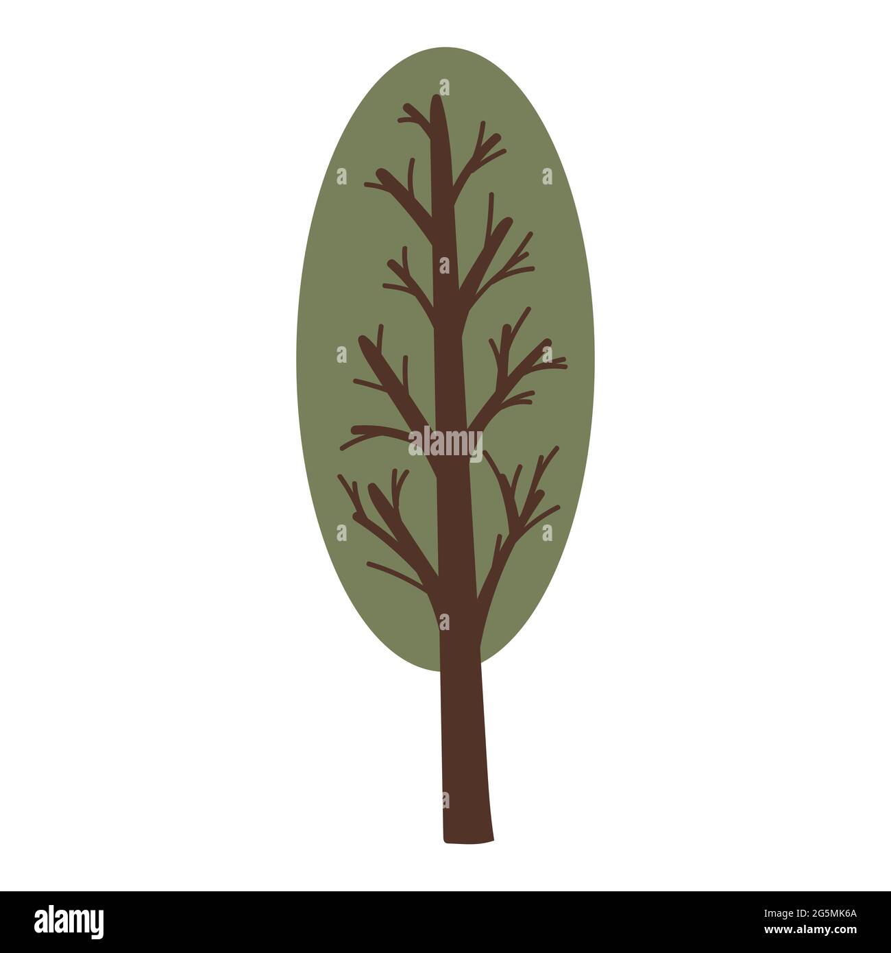 Green leaves tree on white background vector Stock Vector