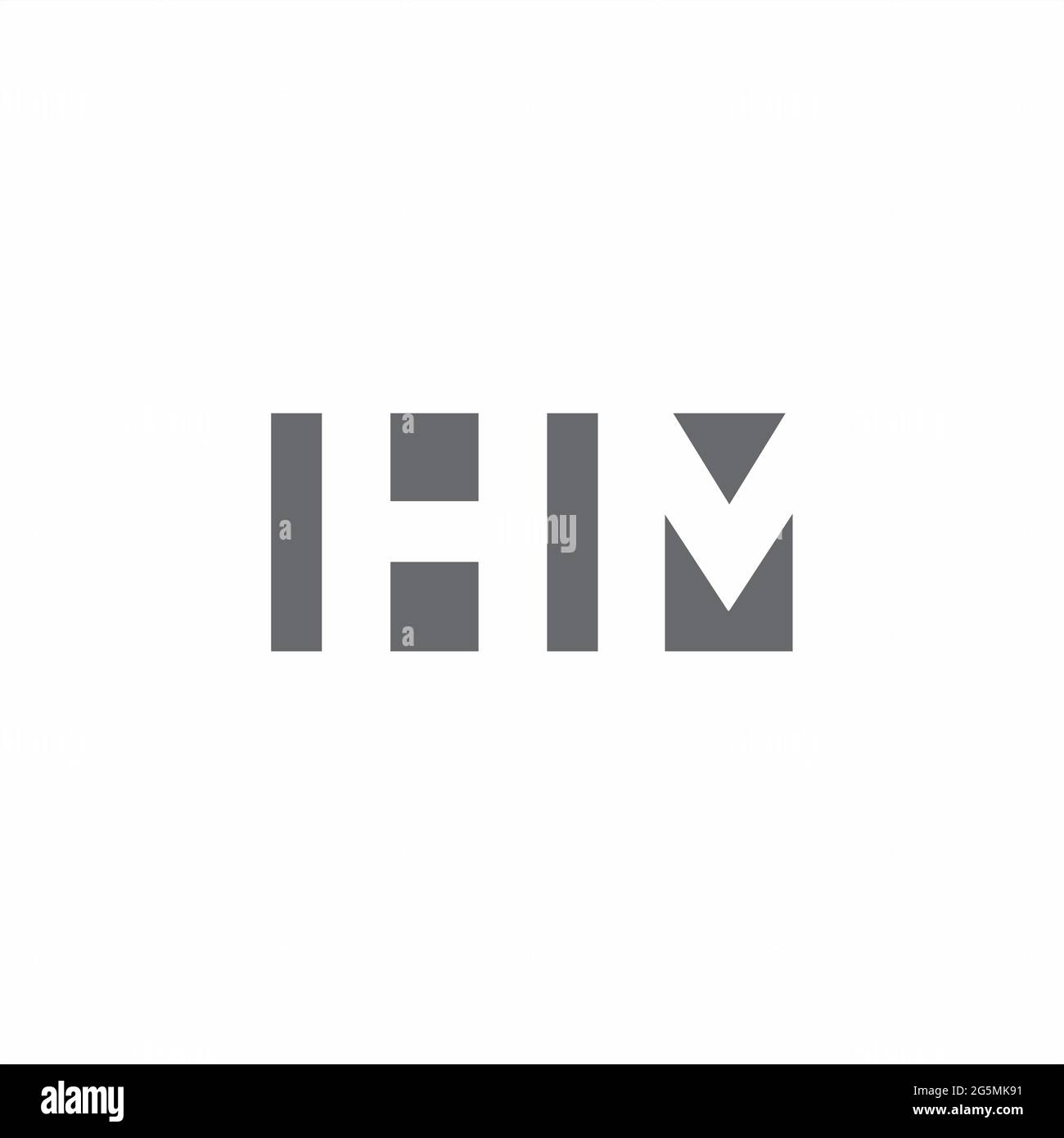 HM Logo monogram with negative space style design template isolated on white background Stock Vector