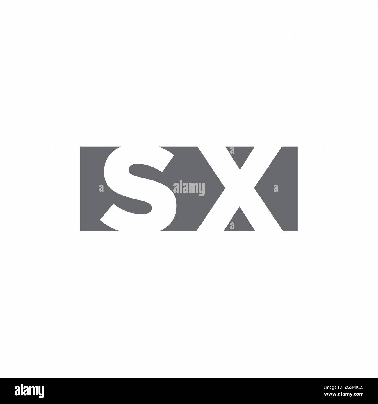 SX Logo monogram with negative space style design template isolated on white background Stock Vector
