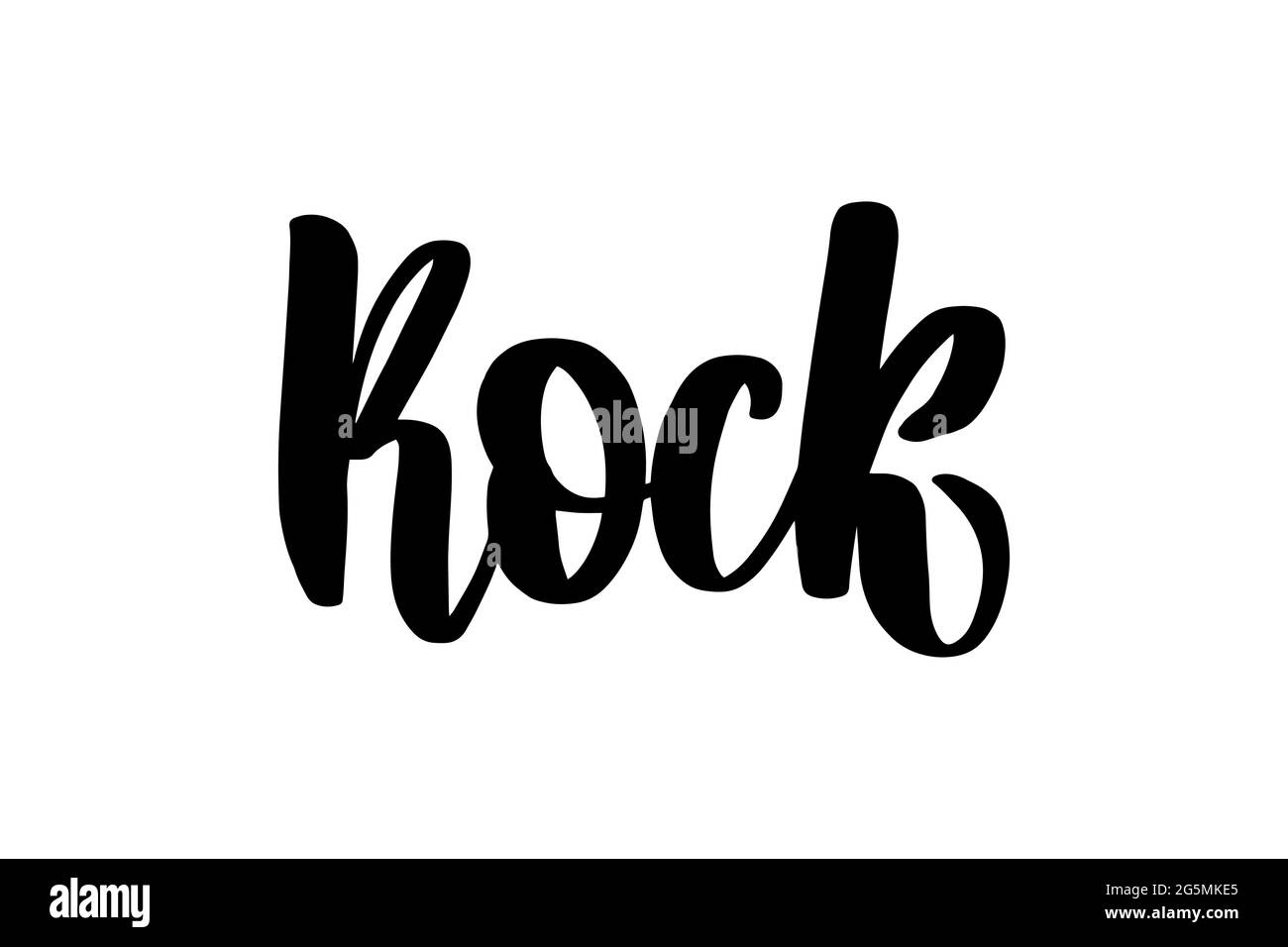 Rock lettering. Handwritten stock lettering typography Vector Stock Vector
