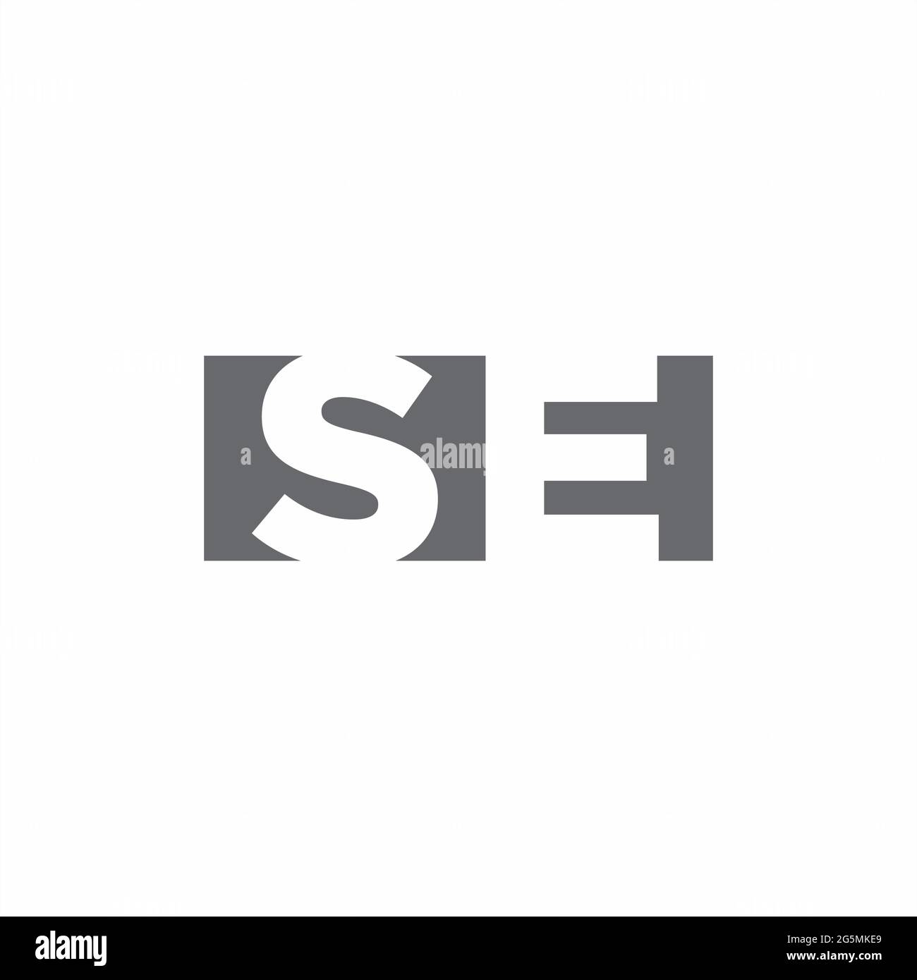 SE Logo monogram with negative space style design template isolated on white background Stock Vector