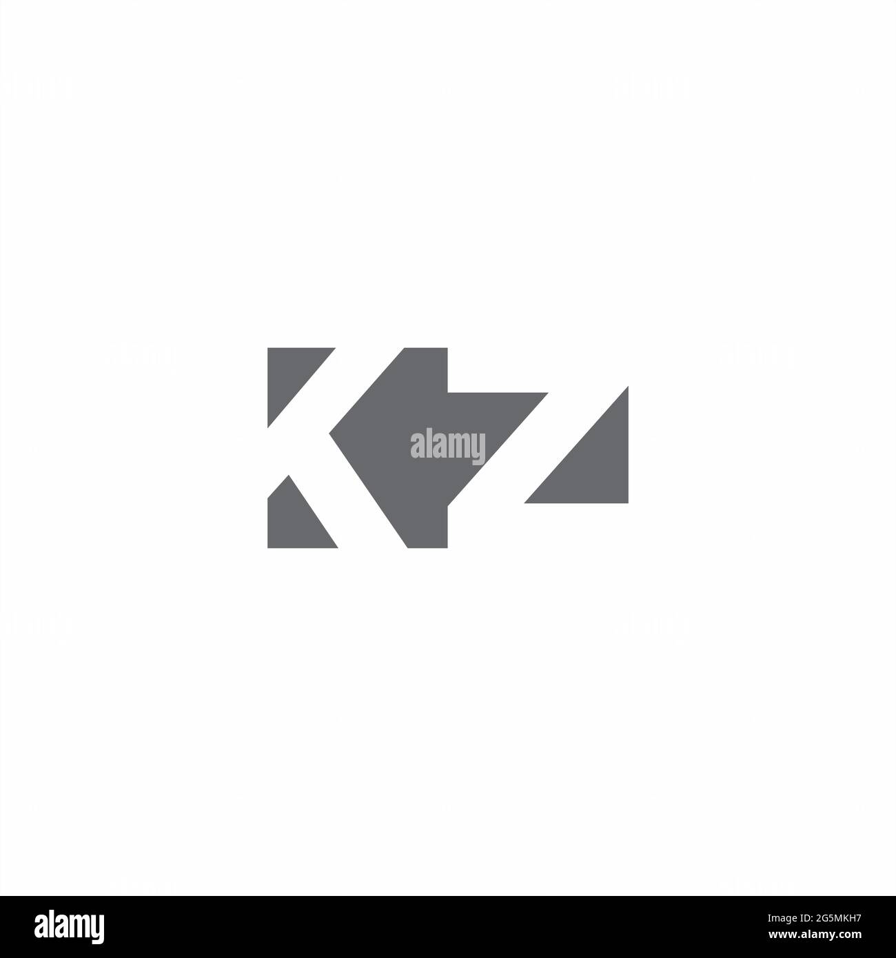 KZ Logo monogram with negative space style design template isolated on ...
