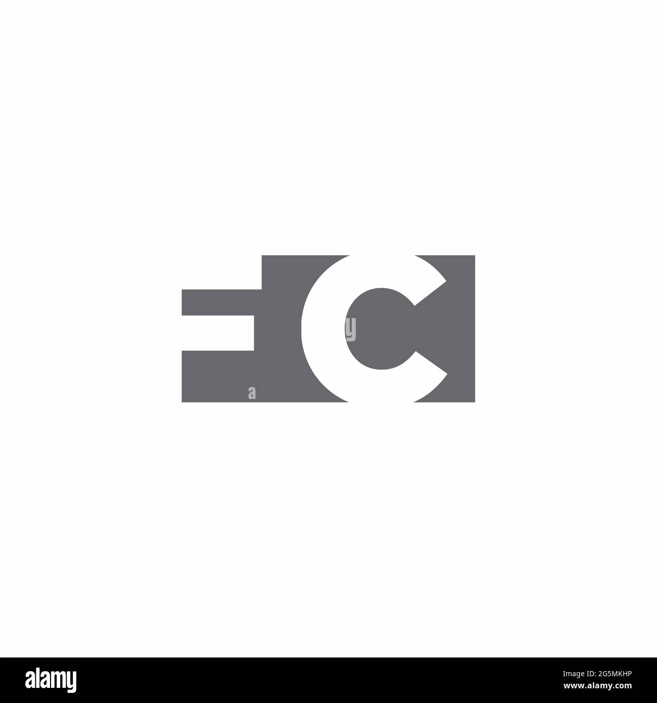 FC Logo monogram with negative space style design template isolated on white background Stock Vector