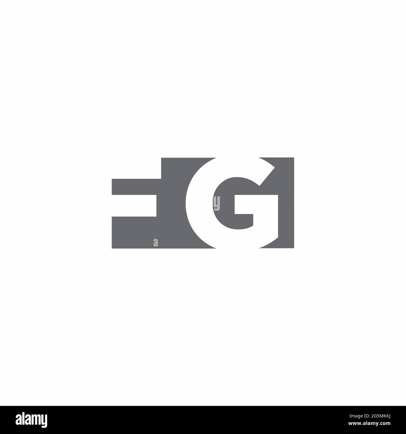 FG Logo monogram with negative space style design template isolated on white background Stock Vector