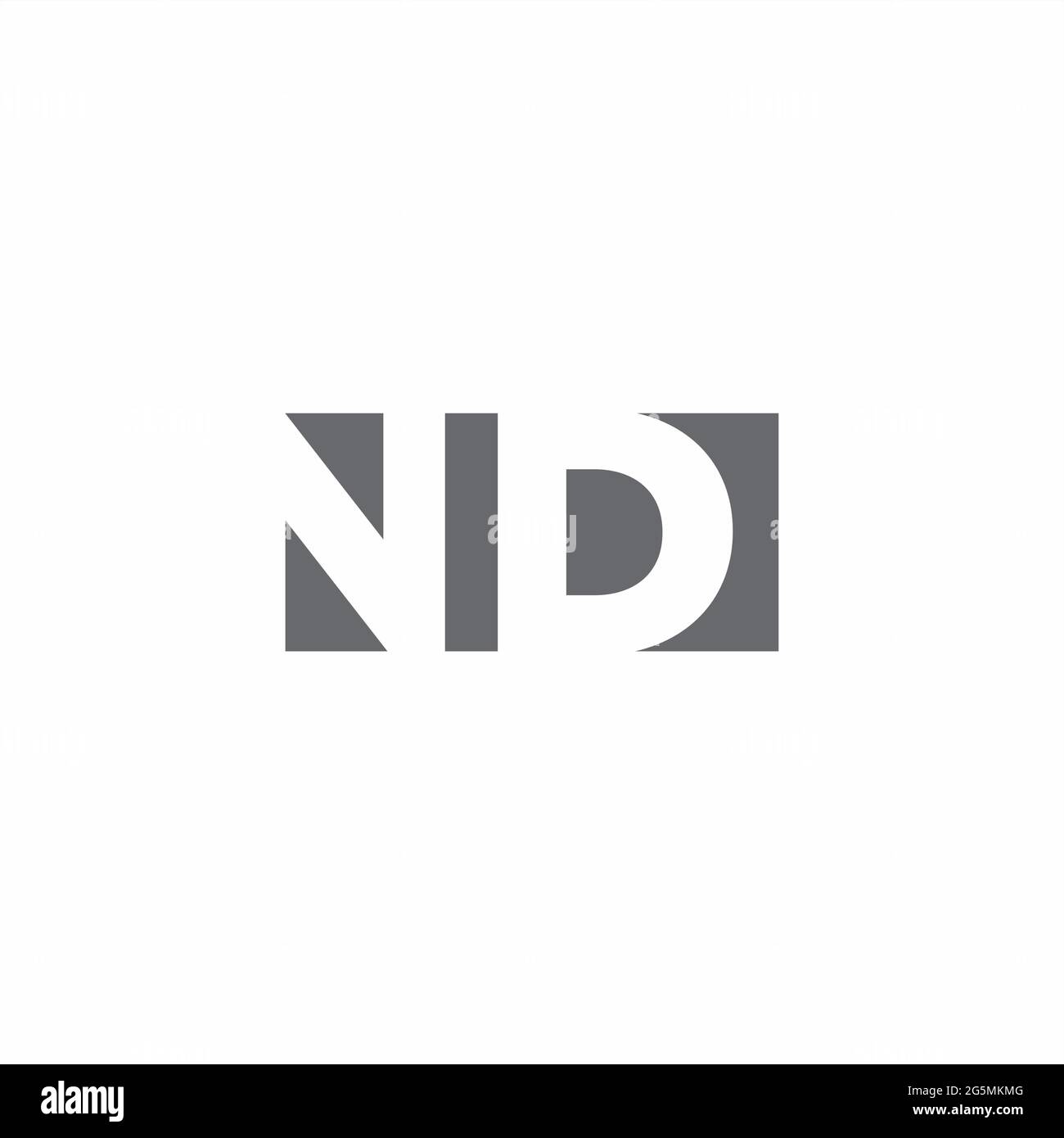 ND Logo monogram with negative space style design template isolated on white background Stock Vector