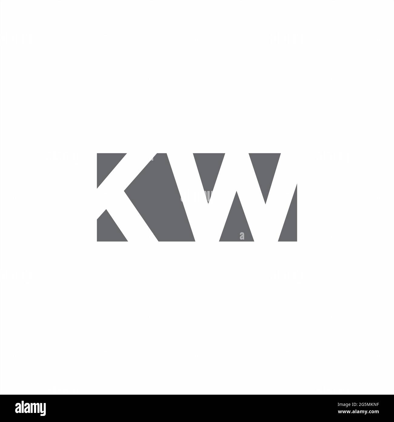 KW Logo monogram with negative space style design template isolated on ...