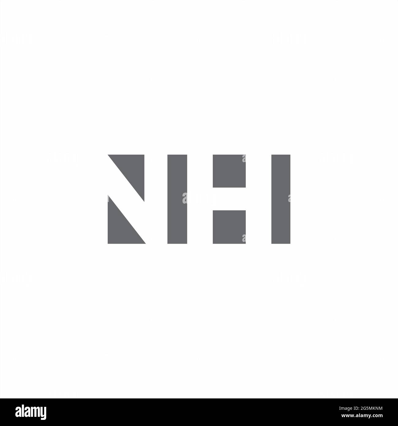NH Logo monogram with negative space style design template isolated on white background Stock Vector
