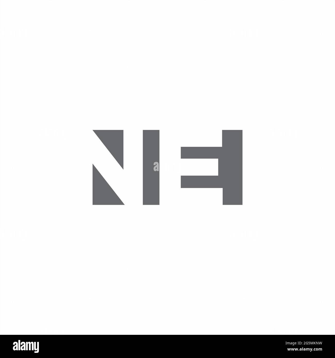 NE Logo monogram with negative space style design template isolated on white background Stock Vector