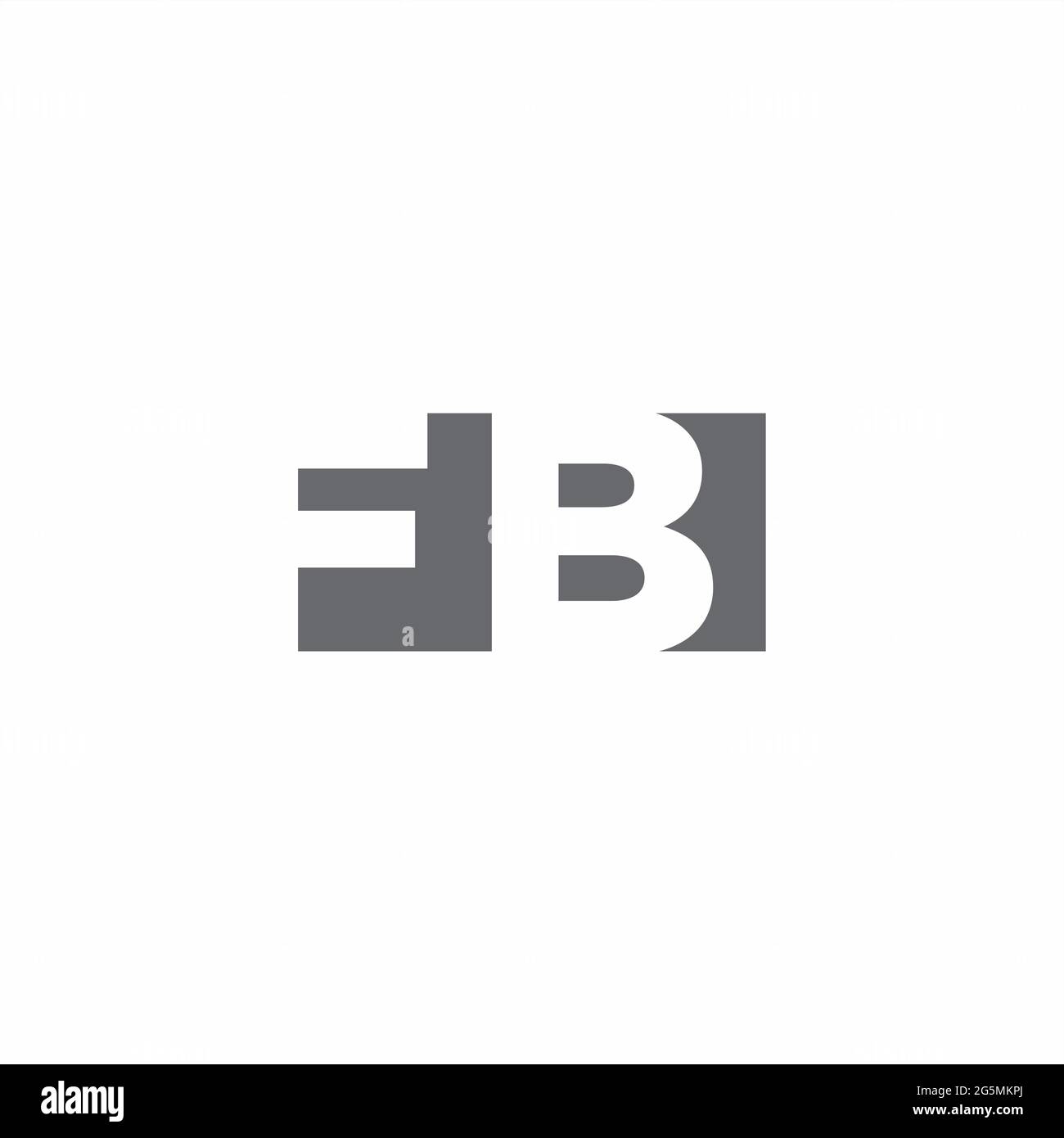 FB Logo monogram with negative space style design template isolated on white background Stock Vector
