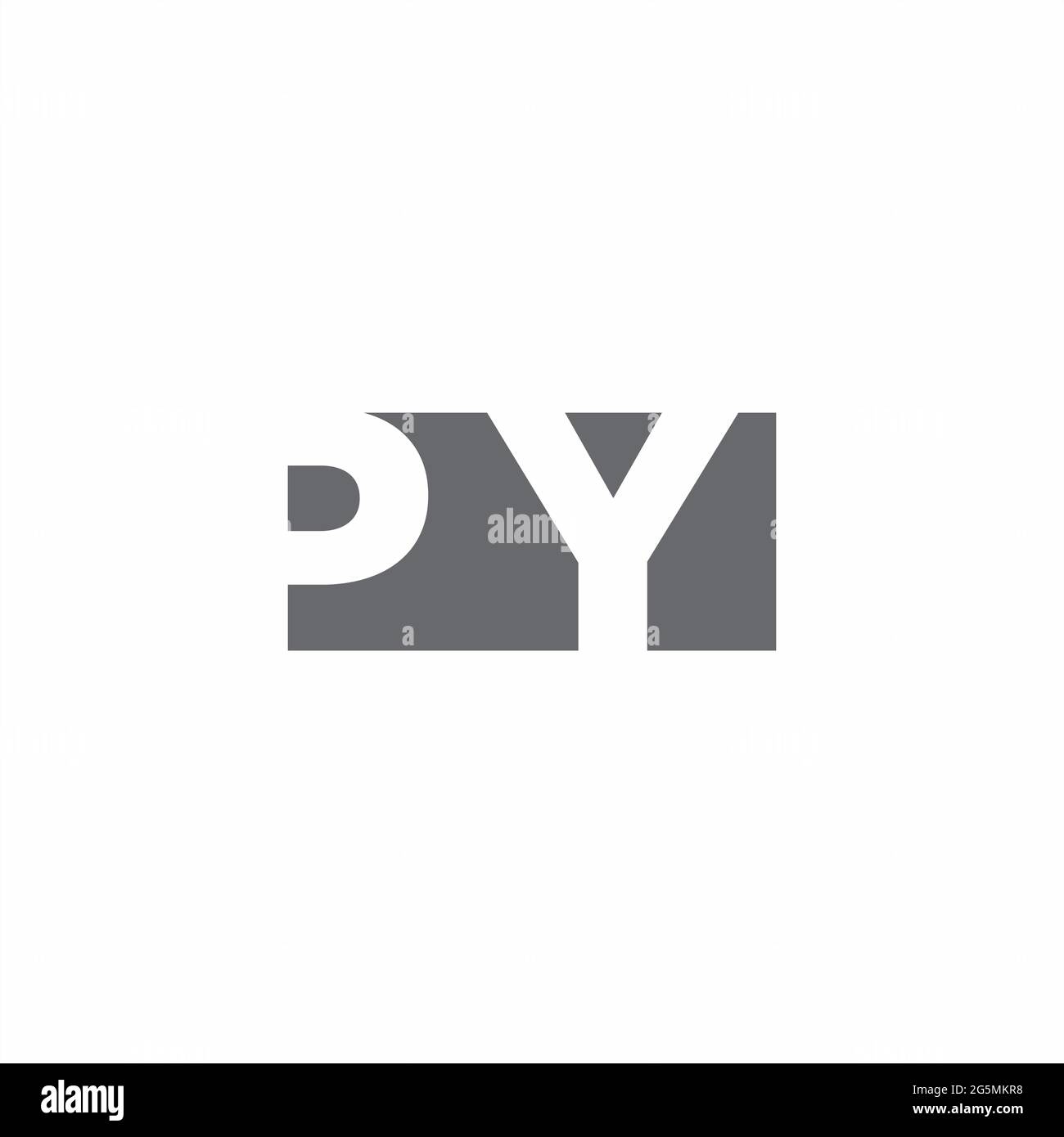 PY Logo monogram with negative space style design template isolated on ...