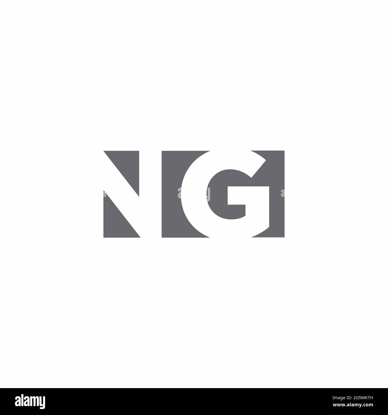 NG Logo monogram with negative space style design template isolated on