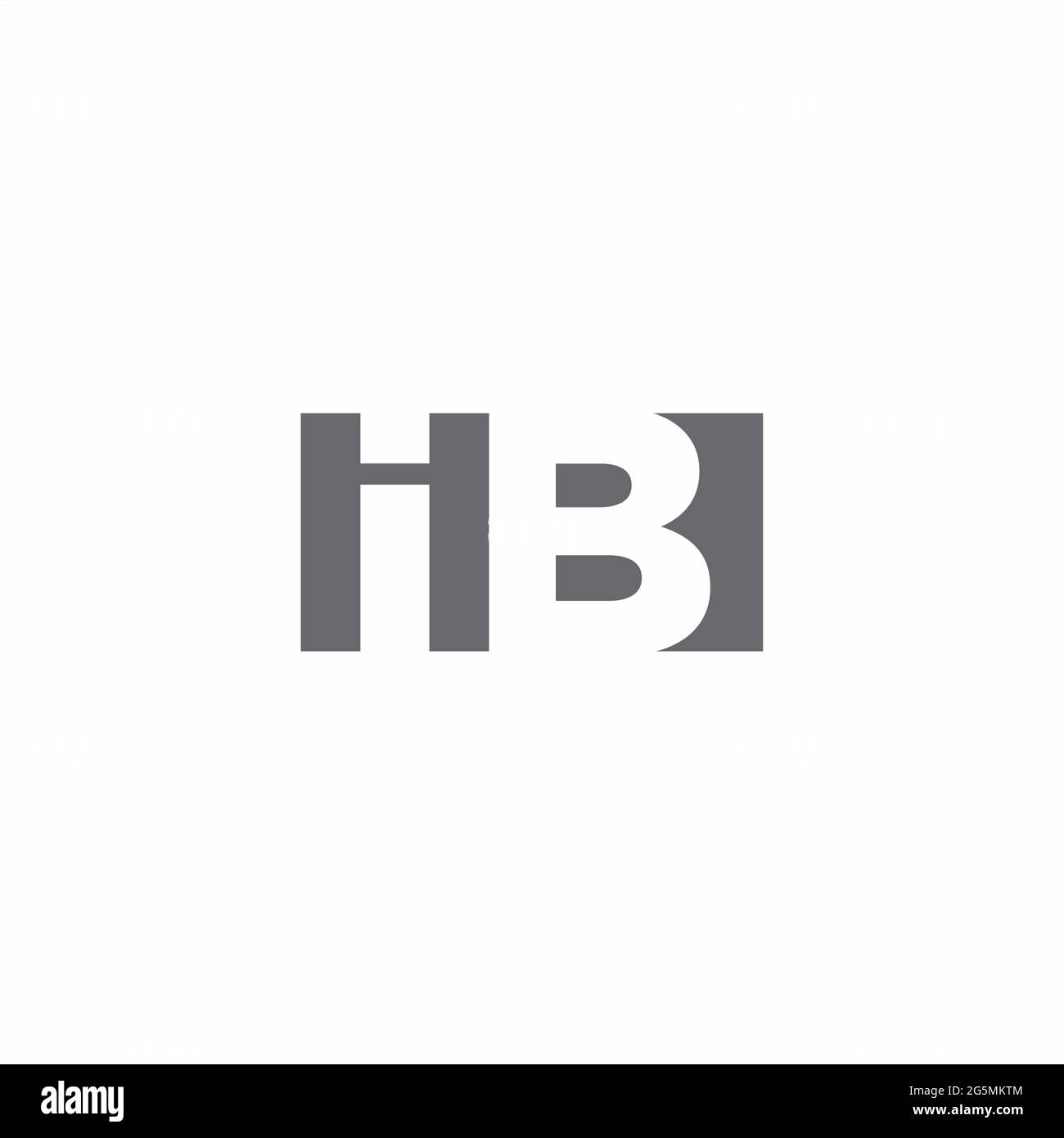 IB Logo monogram with negative space style design template isolated on white background Stock Vector