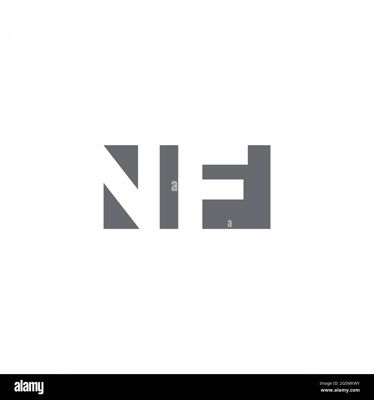 NF Logo monogram with negative space style design template isolated on white background Stock Vector