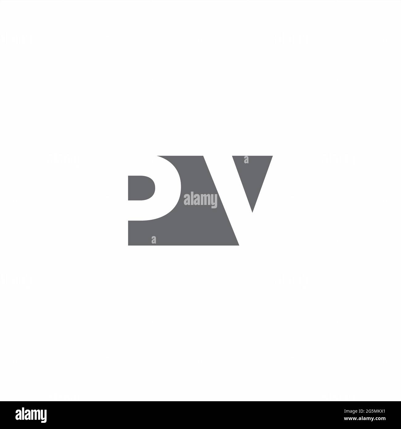 PV Logo monogram with negative space style design template isolated on white background Stock Vector