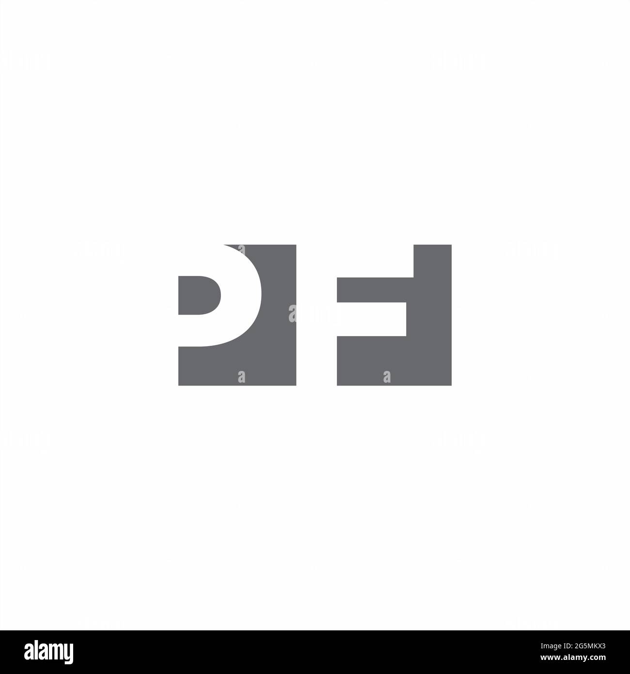 PF Logo monogram with negative space style design template isolated on white background Stock Vector