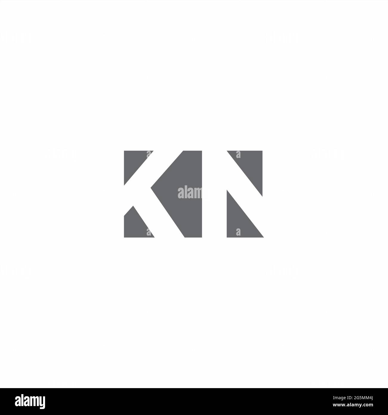 KN Logo monogram with negative space style design template isolated on white background Stock Vector