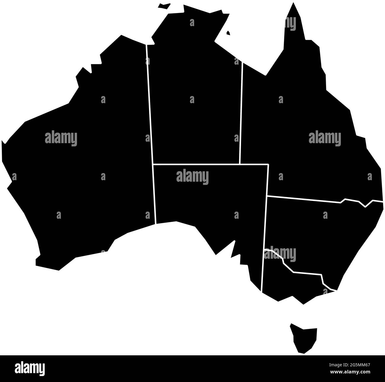 Black map of Australia Stock Vector