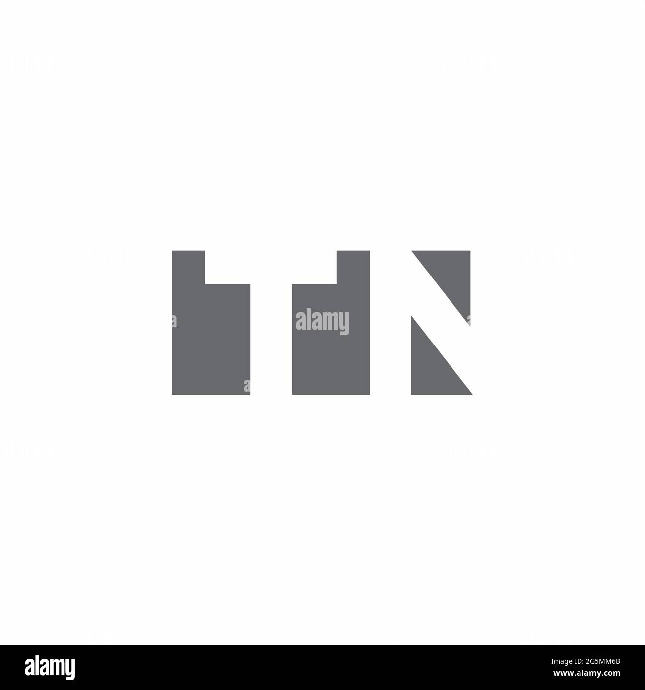 TN Logo monogram with negative space style design template isolated on white background Stock Vector