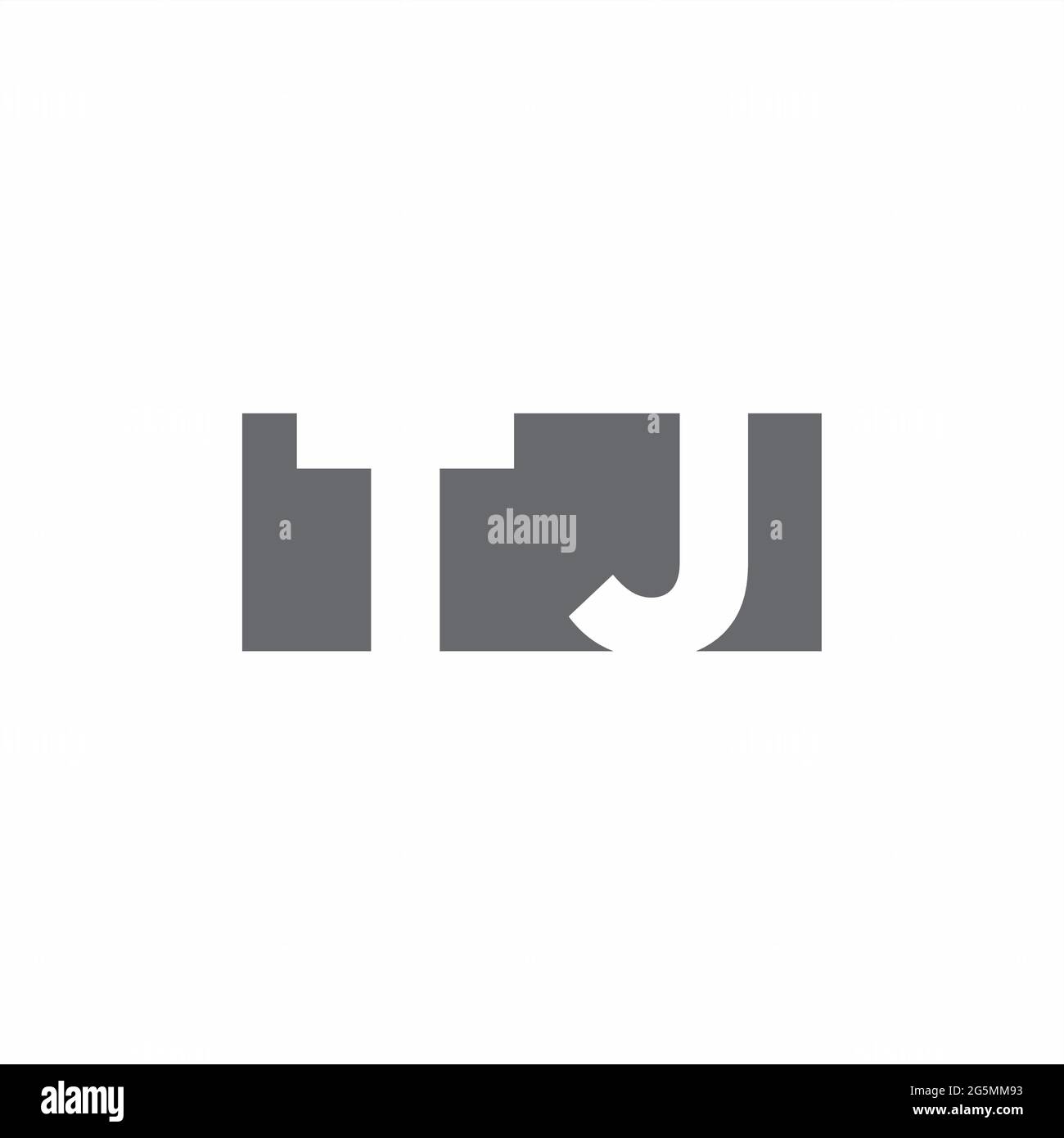TJ Logo monogram with negative space style design template isolated on white background Stock Vector