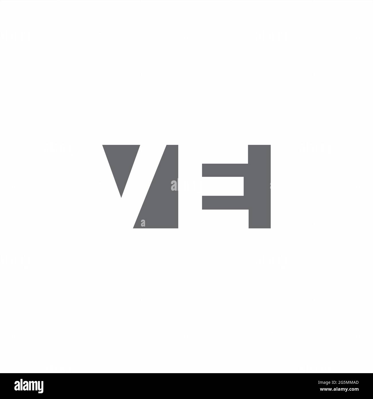 VE Logo monogram with negative space style design template isolated on white background Stock Vector