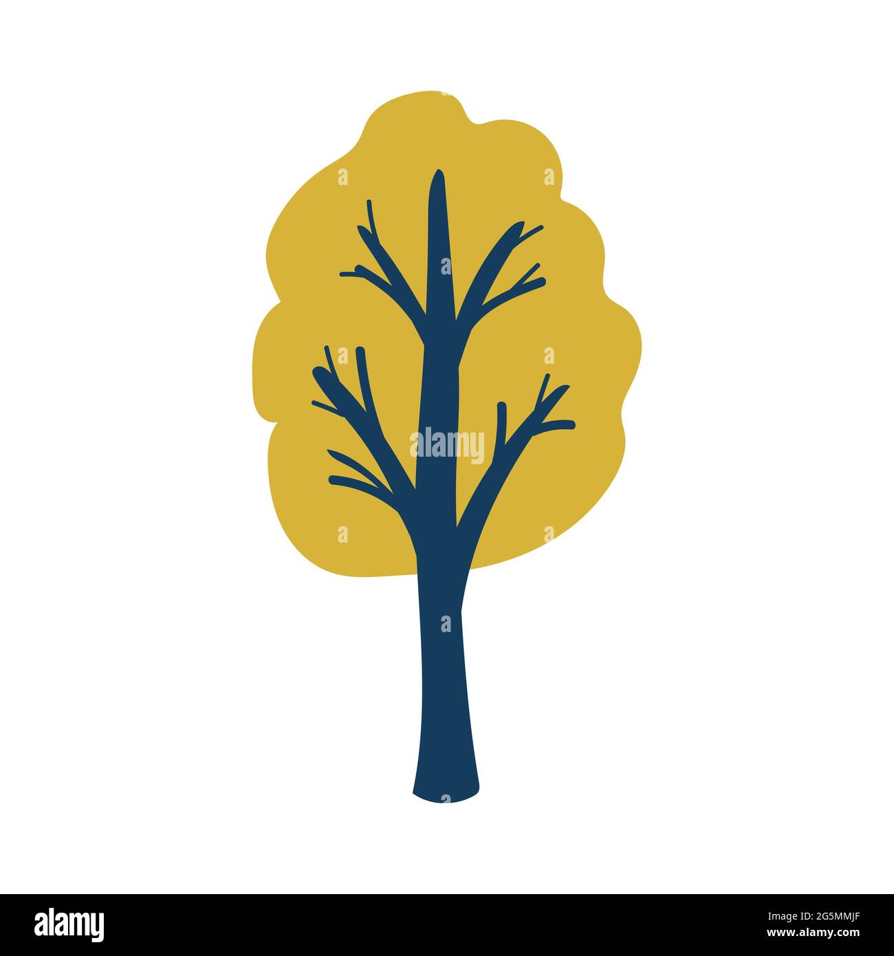 big autumn tree with yellow leaves. vector Stock Vector