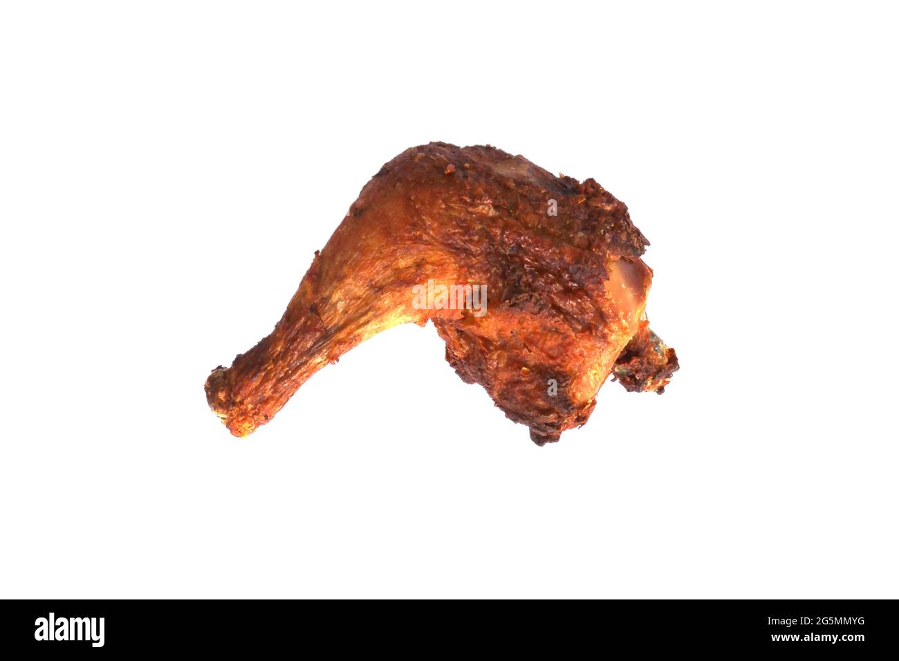 Grilled chicken thighs isolated on white background. It is a popular food for the general public. Stock Photo
