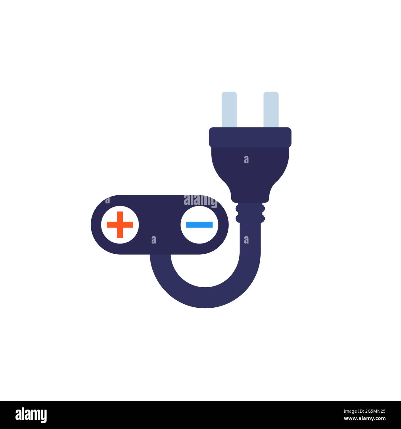 Electric plug plus minus Cut Out Stock Images & Pictures - Alamy