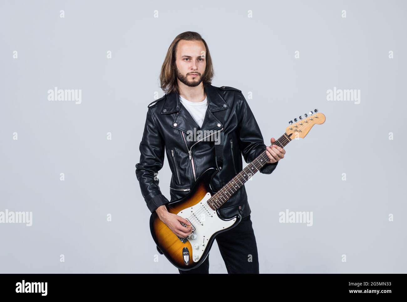 A rocker with long beards and long hair participates in the festival  redheads Stock Photo - Alamy