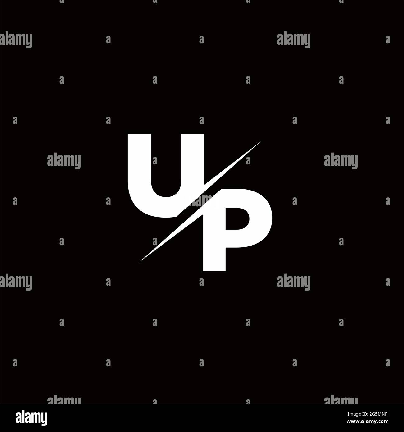Logo Letter Monogram Slash with Modern logo designs template on Black Color and White background Stock Vector