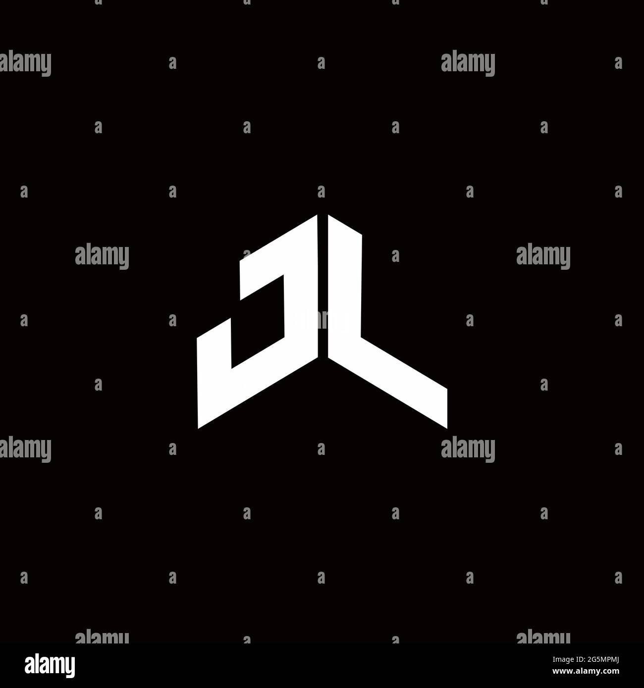 Logo monogram modern design template isolated on black background Stock Vector