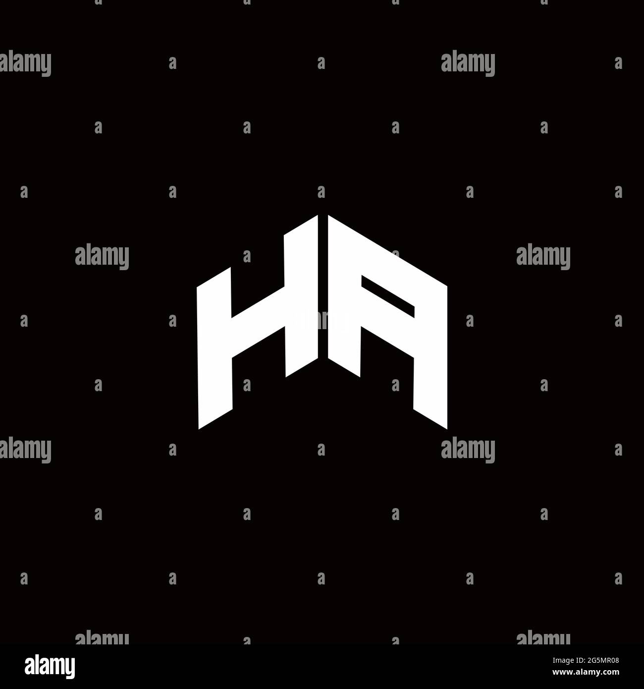 Logo monogram modern design template isolated on black background Stock Vector