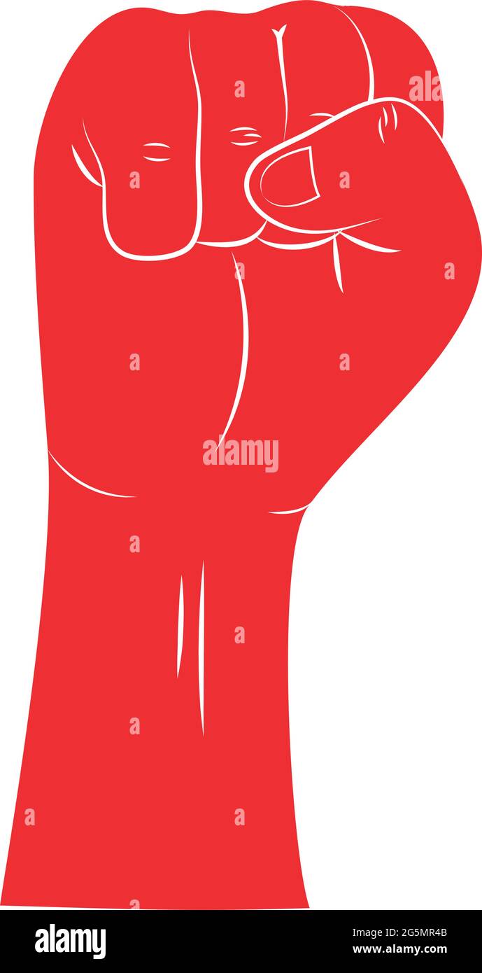red raised fist on background Stock Vector Image & Art Alamy