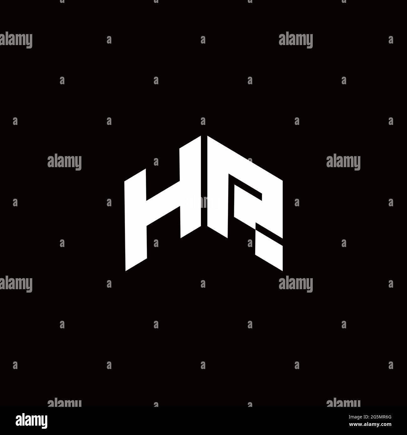 Logo monogram modern design template isolated on black background Stock Vector