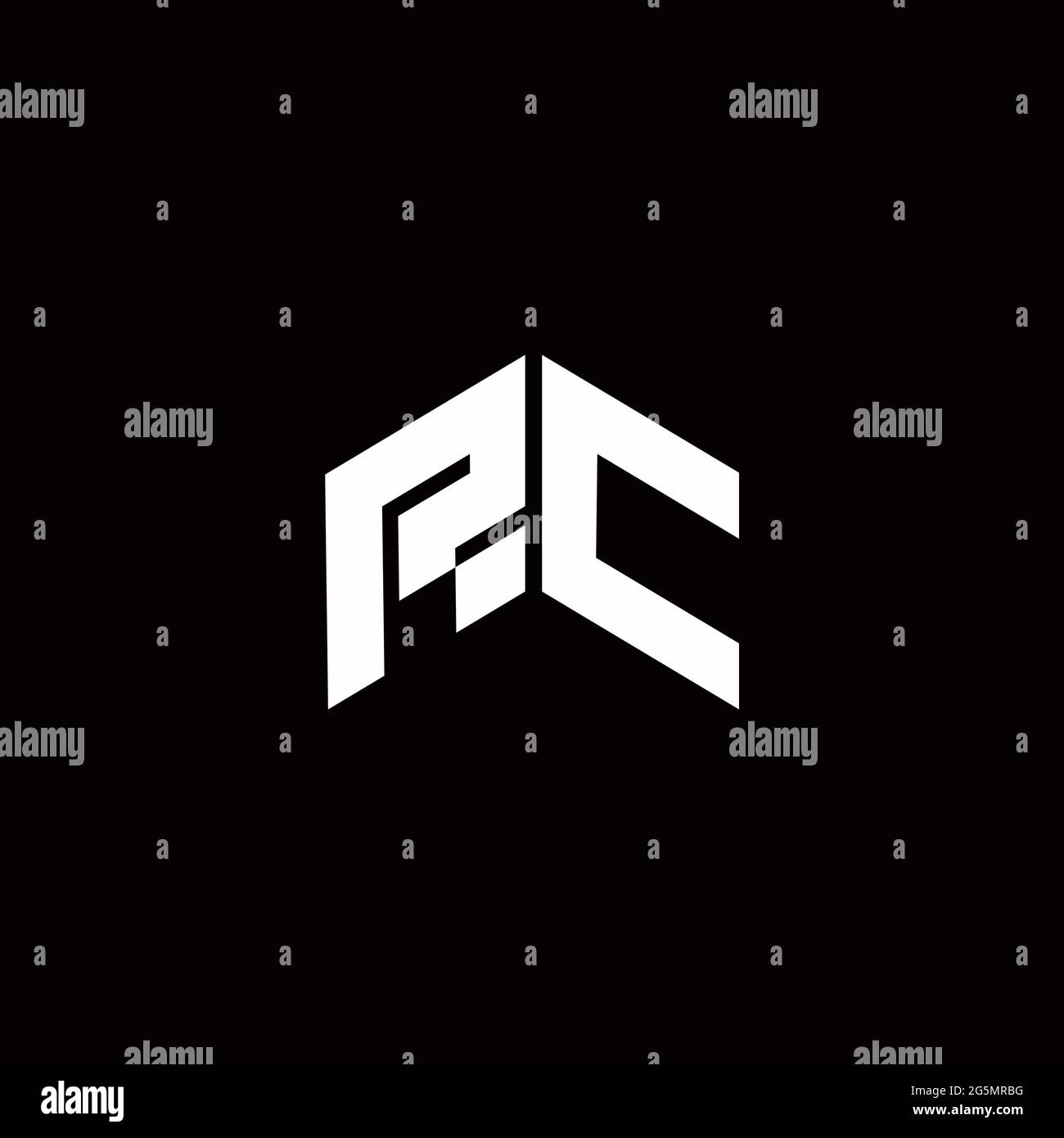 Logo monogram modern design template isolated on black background Stock Vector
