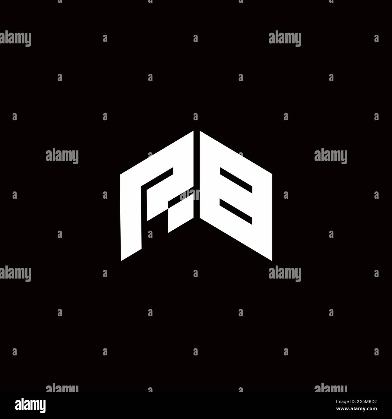 Logo monogram modern design template isolated on black background Stock Vector