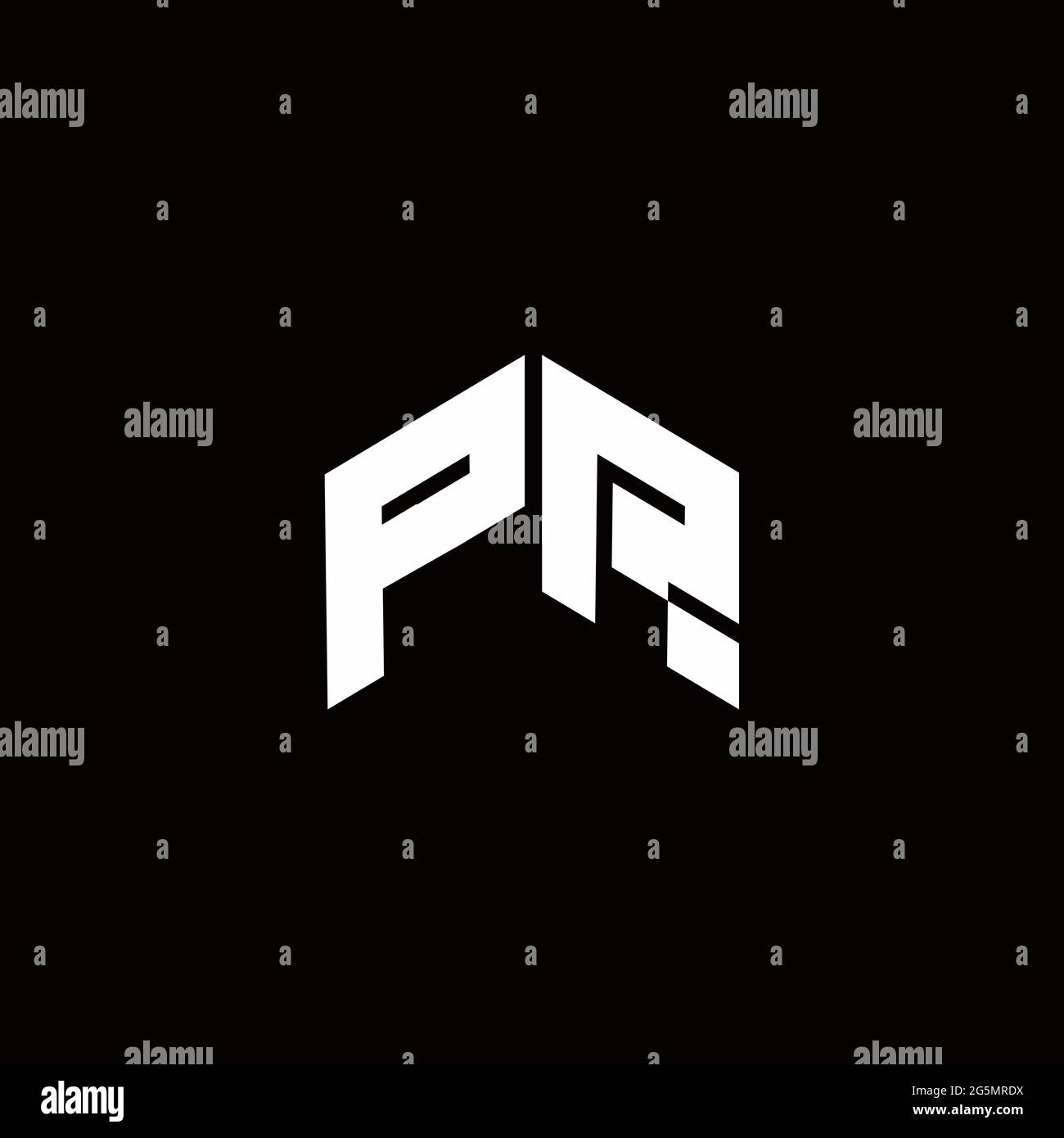 Logo monogram modern design template isolated on black background Stock Vector