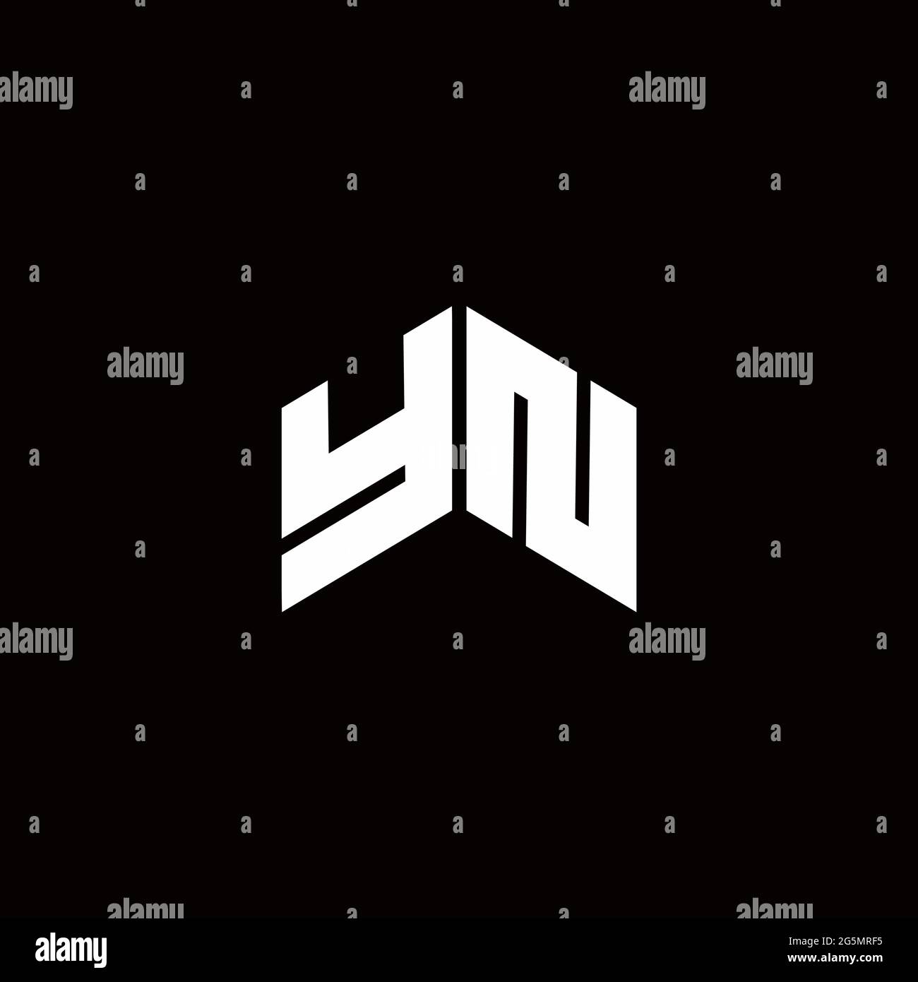Logo monogram modern design template isolated on black background Stock Vector